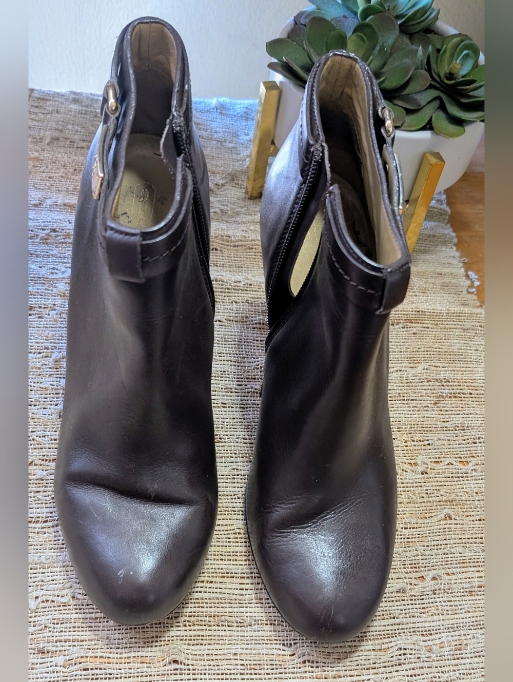 Coach Biancca Soft Calf Leather Ankle Boot in Chestnut size 9 - Picture 2 of 7